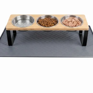Elevated Pet Feeder plus Waterproof Anti-slip Silicone Feeding Mat